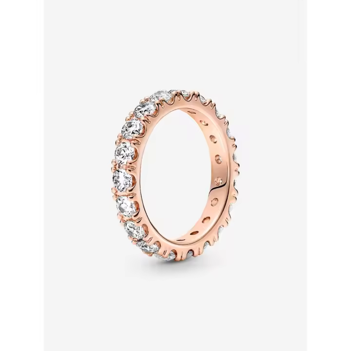 Pandora - Anillo de eternidad Sparkling Row - Baño de Gold Rose de 14 K - 1