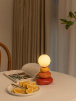 Lámpara De Mesa LED De Cerámica En Naranja/Azul/Castaño Para Dormitorio Escritorio Iluminación De Ambiente Luz Nocturna Decoración De Habitación Estilo Moderno - details 2