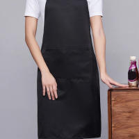 Ajustable Delantal De Cocina Con Bolsillos Para Hombres Y Mujeres Delantal De Chef Con Cuello Halter Negro Sencillo Herramienta De Cocina - details 6