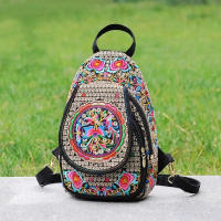 Mochila Mini Bordada Para Mujer Con Correa Desmontable Estilo Étnico Versátil Y Multifuncional Adecuada Para Cintura - details 3