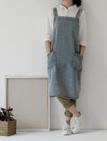 Delantal De Lona Algodón Puro Lavado Vaquero Para Publicidad Y Cocina Bib Overalls Material De Algodón Origen China - details 8
