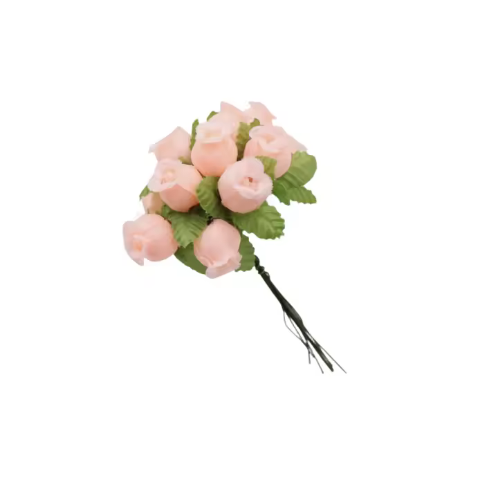 12pcs Bouquet De Flores Artificiales Rosa De Seda De 2cm Para Decoración De Boda DIY Scrapbook Wreath Caja De Regalo Y Artesanía - 1