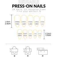 24PCS Uñas Postizas De Forma De Dátil Con Borde Francés Blanco Elegantes Y Modernas Para Mujeres Uñas Postizas De Alta Calidad Para Fiestas Y Uso Diario - details 13