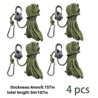 4pcs Cuerda De Acampar 5m Ajustador De Cordón Para Tienda De Campaña Correa Reflectante Tensión Rápida Pulley Ratchet Cierre De Ancilla - details 6