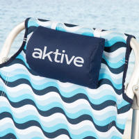 Aktive - Pack 2 sillas de playa XL plegables, aluminio y poliéster, 5 posiciones, antivuelco, asas mochila, bolsillos, color azul, modelo Aruba - details 6