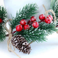 Decoración De Navidad Artificial Cones Ramas Y Bayas De Madera Para Artesanía Y Wreaths Decoración De Habitación Para El Hogar - details 7