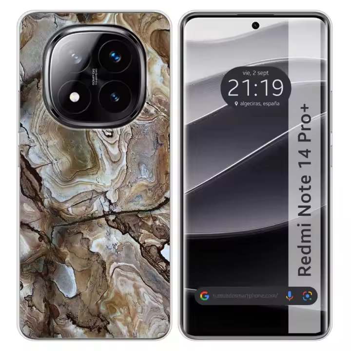 Tumundosmartphone Funda Silicona para Xiaomi Redmi Note 14 Pro+ Plus 5G diseño Mármol 14 Dibujos - 1