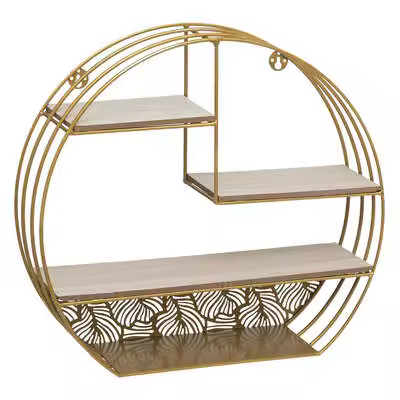 Factory Cuadros Estante de Pared Metal Dorado 40x10x36cm - Decorativo - 1
