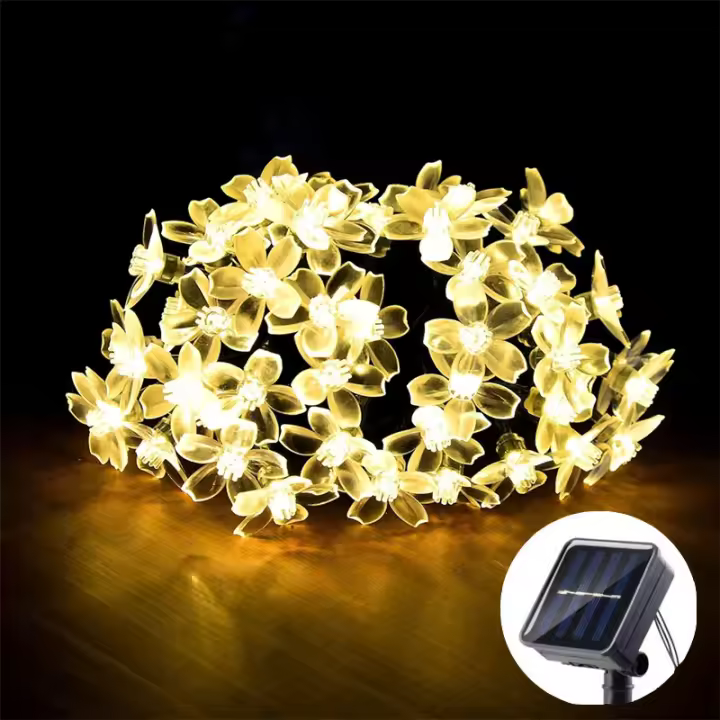 Luces De Cadena Solar De Paloma 100LED/50LED/20LED 8 Modos Exterior Navidad Jardín Fiesta Decoración Luz De Flores De Cerezo - 1