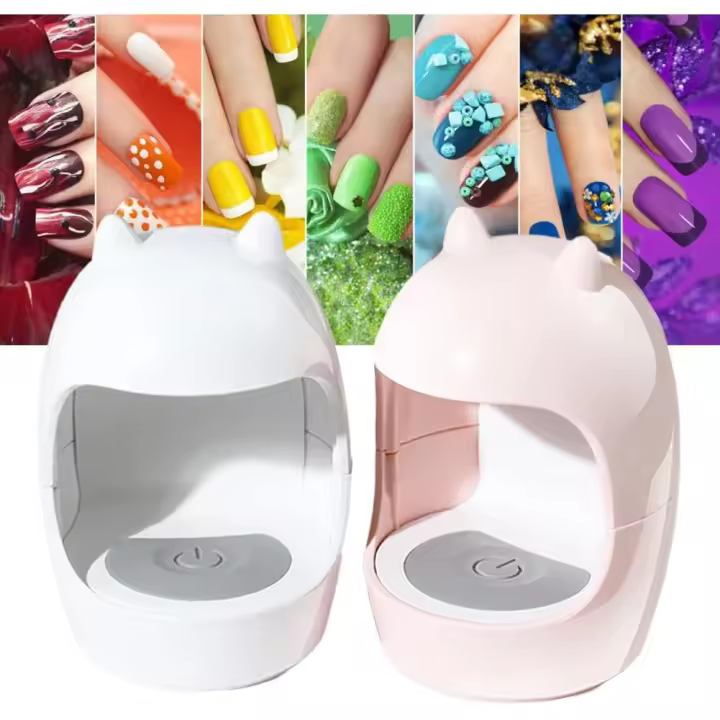 Paquete de 2 minilámparas LED para uñas, bonita lámpara de gel de 6 W, luz de curado de esmalte UV, herramientas de arte para bricolaje de secado rápido - 1