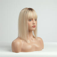 Extensiones De Cabello Humano Remi Ombre Rubio Para Mujeres Tope Con Flequillo Base De Seda Clip in Extensión De Cabello Para Mujeres Con Poco Cabello - details 8