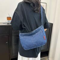 Bolso Bandolera De Denim Gran Capacidad Vintage Para Mujer Estilo Casual Sin Cierre Externo Bolsa De Mano Sólida Para Fiestas - details 6