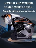 Ayuda de motorcycle flip-up AYUDA DE Cara complete with Anticolisión de Doble visor ajustado para helbres y Mujeres adultos helmet de motorbike todoterr - details 2