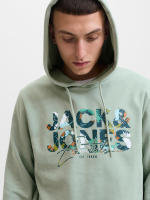 Jack & Jones Pack 2 Sudaderas con capucha Hombre Mod JJGEPLASS Color Iceberg Green y Sky Captian Logo estampado Moda Casual Informal ideal OTOÑO INVIERNO REF 279119 - details 3