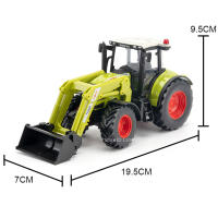 Modelo De Tractor Agrícola De Aleación De Latón 1:32 Para Niños Juguete De Simulación De Rodillo Hydraulico Y Girado Del Neumático Delante Color Verde - details 3