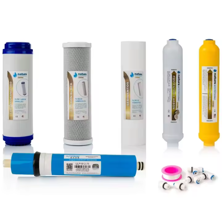 NATURE WATER PROFESSIONALS PACK 5 FILTROS GOLD OSMOSIS INVERSA Y MEMBRANA 75GPD VONTRON - 1