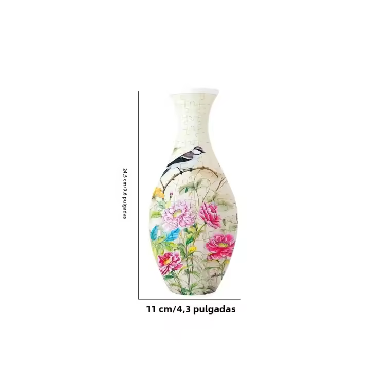 Vaso De Puzzle 3D En Porcelana Y Plástico Diseño De Panda Flor Juguete Creativo Para Decoración Del Hogar Regalo De Cumpleaños Para Niños Y Niñas - 1