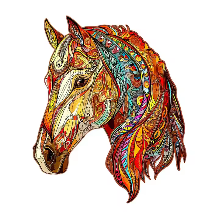 Rompecabezas De Madera En Forma Irregular De Caballo Juego De Puzzle Personalizado Para Adultos Juego Familiar Interactivo Regalo Único Y Elegante - 1