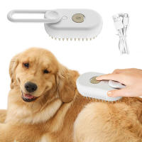 Cepillo Eléctrico De Vapor Para Mascotas 3 En 1 Limpieza Y Masaje De Perros Y Gatos Eliminador De Pelo Belleza Cepillo Adecuado Para Mascotas - details 3