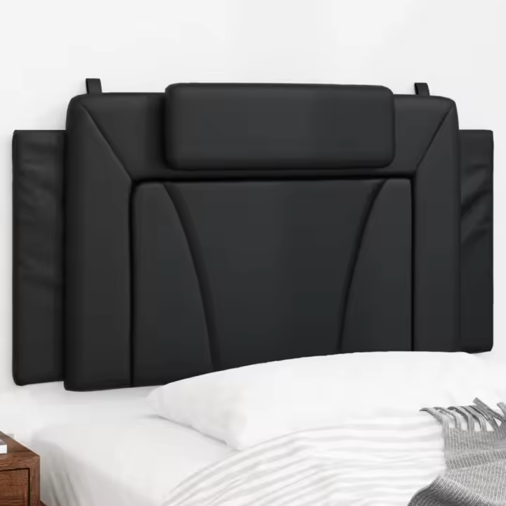 vidaXL Cabecero de cama acolchado cuero sintético negro 100 cm - 1