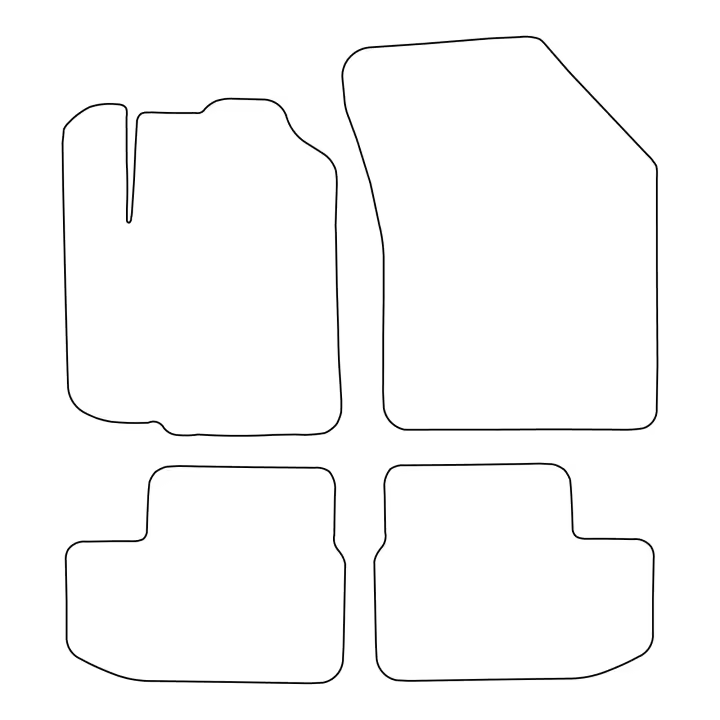Juego de alfombrillas de terciopelo para Opel Agila II B 2008-2014 - acabado negro - 1