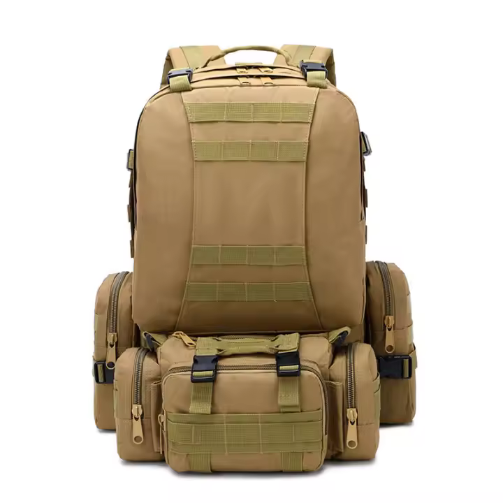 Mochila de senderismo 4 en 1 de 50l para hombre, bolsa de asalto multifuncional impermeable, desmontable, para exteriores - 1