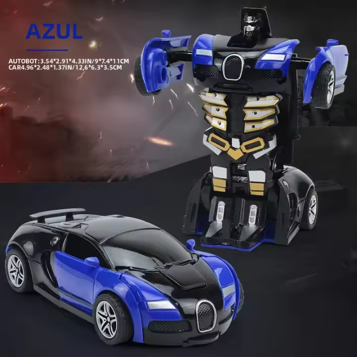 Coche Transformable En Robot Juguete Automático De Carreras Para Niños Regalo De Pascua Vehículo Push And Go Para Niños De 4 a 12 Años - 1
