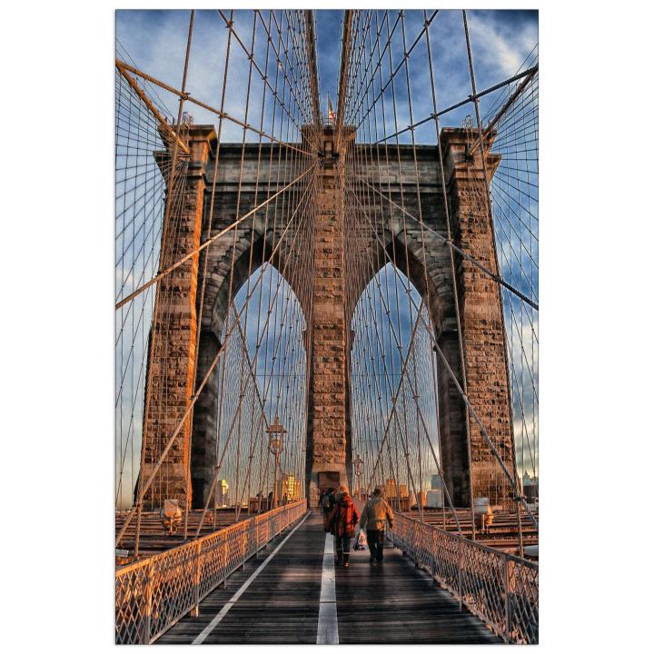 Panel decorativo de ciudad, listo para colgar. Estudio de Arte-Puente de Brooklyn-Cm 60x90