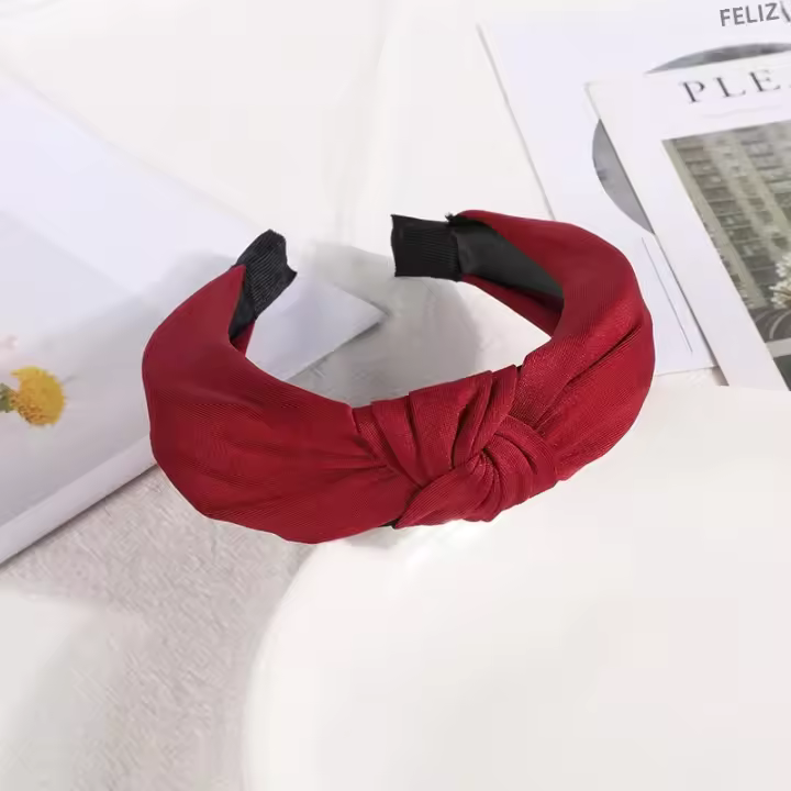Nuevas Diademas Para Mujeres Y Niñas Enredadera De Cabello De Color Sólido Diadema Simplicidad Retro Accesorio De Cabello Para Maquillaje - 1