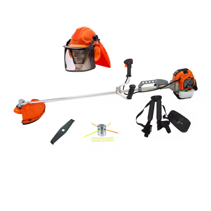 Desbrozadora de Gasolina 58cc Manillar de 32mm + Cabezal Aluminio + Casco + Disco Triturar SAKAWA 2.7CV - 1