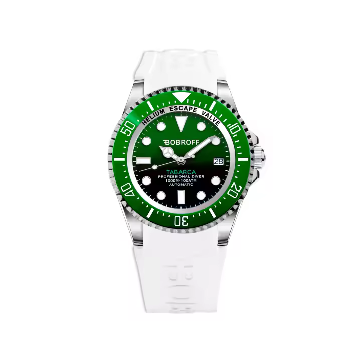 Bobroff Tabarca - Reloj de Hombre automático Diver Profesional de Buceo, 1000 m, Verde, válvula de Helio BF0002bv-BFSTB - 1