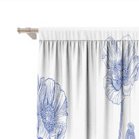 2PC Cortinas Para Decoración De Hogar Con Funda Floral Y Bolsillo Para Cepillo Para Cocina Café Sala De Estar Balcón Jardín Modernas De Poliéster - details 9