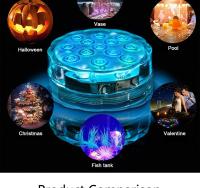 Lámpara Submersible RGB LED De 10 Leds Luz Nocturna Para Buceo Jardín Piscina Con Pilas Para Bodas Y Fiestas Decoración De Vaso Olla - details 8