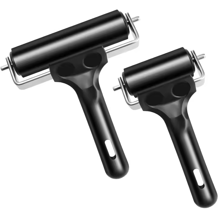 ZC Piezas de Grabado de pegamento de rodilla Brayer de Goma, bloque de Pintura de tinte de estampado Brayer de 3,8 y 2,2 pulgadas - 1
