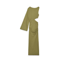 Vestido Mini Asimétrico UNIZERA Para Mujer Con Doblegaduras Y Decoración Hueca Casual Primavera/Verano Sin Estirar Polyester - details 2