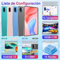 Tablet Android 2025, Versión Global, 14 Núcleos,Nueva Red, 20000mAh,16GB + 1TB, 10,1 Pulgadas, Android 13,0, Wifi - details 1