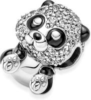 Pandora Moments - Colgante de oruga de plata de ley con cristal negro, esmalte rosa y rosa oscuro，Incluye Caja Original - details 2