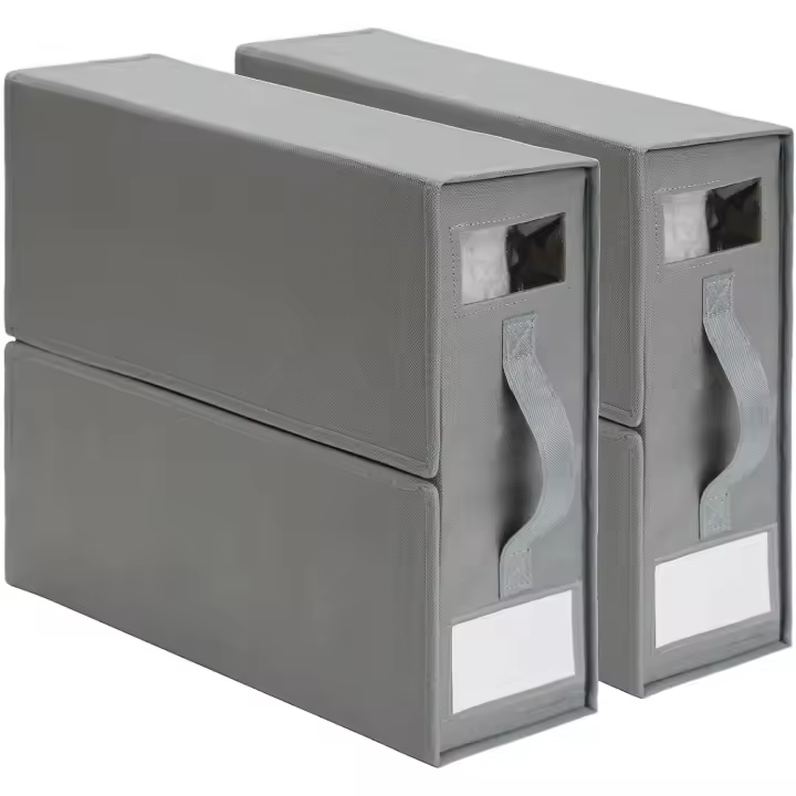 Caja para customar sábanas, paquete de 2, con la tarjeta y la ventana, para guardar sábanas y ropa de Cama (GRIs) - 1