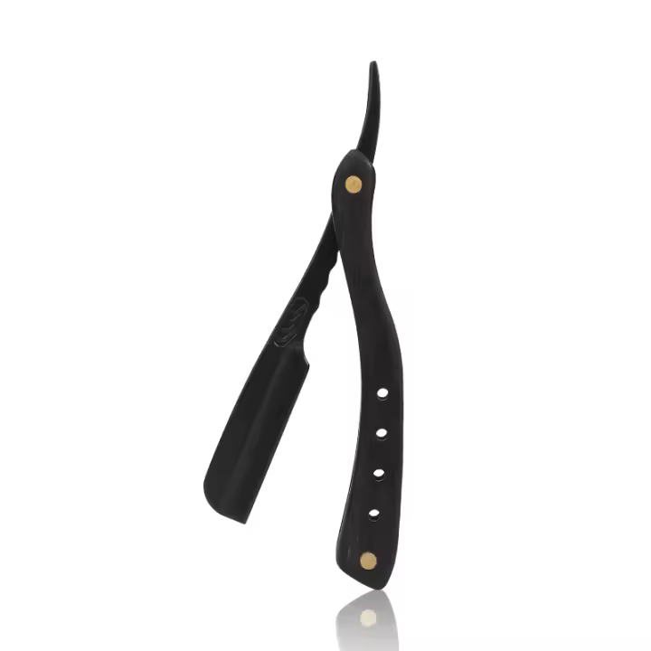 Cuchilla De Afeitar Para Hombres Barbería Herramienta De Peluquero Acero Inoxidable Plegable Con Hojas Interchangeables Barba Y Cara - 1