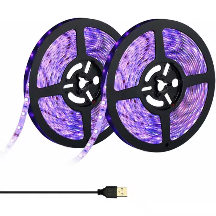 Purple UV LED Tape 5m*2 sets DC12V USB Type Cuttable LED Tape - 1