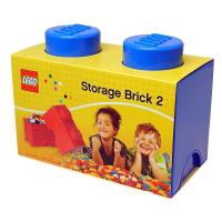 Lego Strorage brick 2 knobs caja almacenaje lego azul - details 0