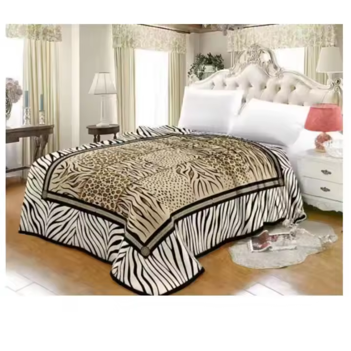 Manta terciopelo estampada Manta colcha muy gruesa y cálida, ideal para los meses de invierno 200X240cm(5KG) - 1