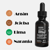 Aceite de barba NORESENZA 50 ml . Argán , Jojoba , Lima , Naranja . Bionature Galicia . MADE IN SPAIN - details 1