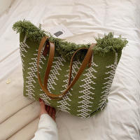 Bolso De Mano Casual Grande Para Playa Y Compras Bolso De Hombro Mujer Bolsa De Compras Con Manija Superior Bolso De Mujer De Lino Con Cierre Hasp - details 12