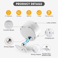 Lámpara De Pared LED Con Control Remoto Y Magnético Recargable USB Tres Colores Dimmer Para Iluminación De Dormitorio - details 5