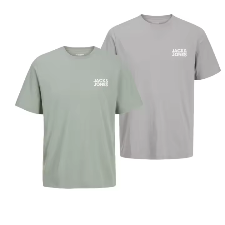 Jack & Jones Hombre Pack 2 Camisetas Algodón De 160 grs ,Manga Corta , Logo estampado Primavera Verano Moda Casual Informal - 1