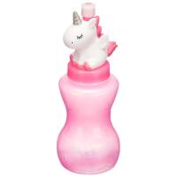 LILI HOME 🦄 Pack de 2 Botellas Unicornio Infantil 300 ml 7 x 7 x 19 cm – Colores Surtidos es perfecto para niños y niñas. Cada botella tiene una tapa en forma de unicornio 3D con detalles brillantes y colores llamativos, lo que las co - details 2