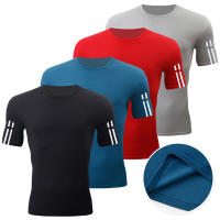 Pack De 4/1/2 Camisetas Deportivas Para Hombres Con Gradiente Secado Rápido Casual Manga Corta Multicolor Talla Mixta Running Fitness - details 21