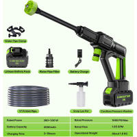 Hidrolimpiadora Portátil 80 BAR (1160 PSI) - Motor Sin Escobillas - 6 en 1 con Espuma Activa - Batería 4.0Ah (60 min) - 3 Velocidades｜Para Auto/Suelos｜IPX5 - Plegable - details 3