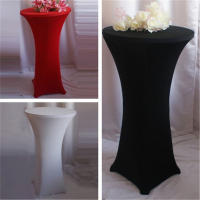 Mantel Redondo De Spandex Blanco Para Bodas Y Fiestas Cubierta De Mesa Elástica Para Bar Y Hotel Diámetro 55 Cm - details 3